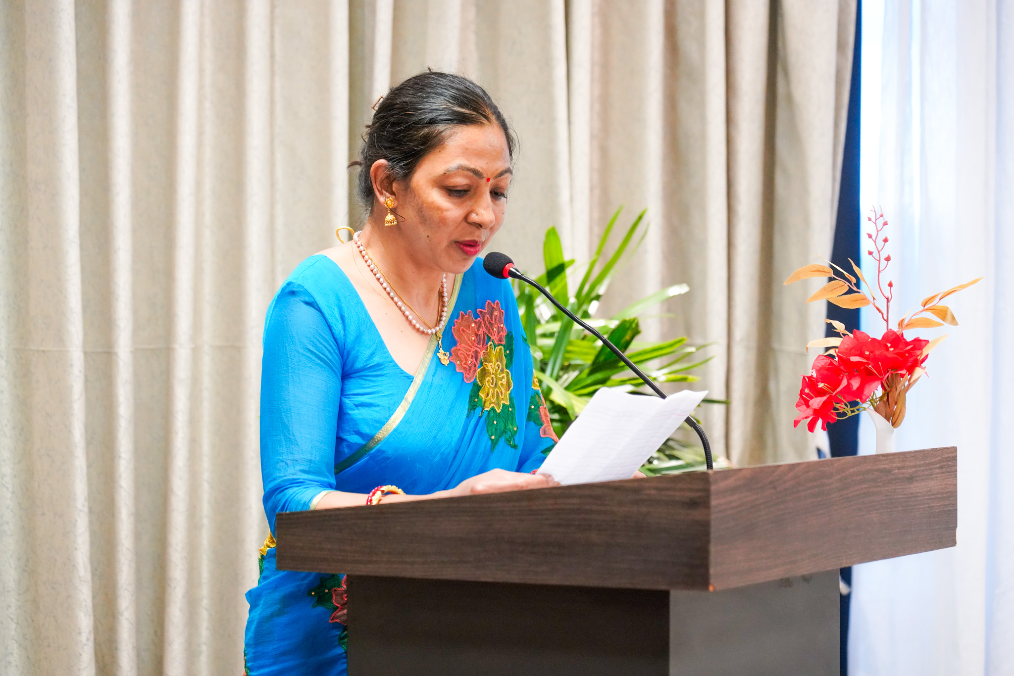 Chairperson Om Vedic Foundation Rabina Gorkhali Addressing -2 Chairperson Om Vedic Foundation Rabina Gorkhali Addressing -2